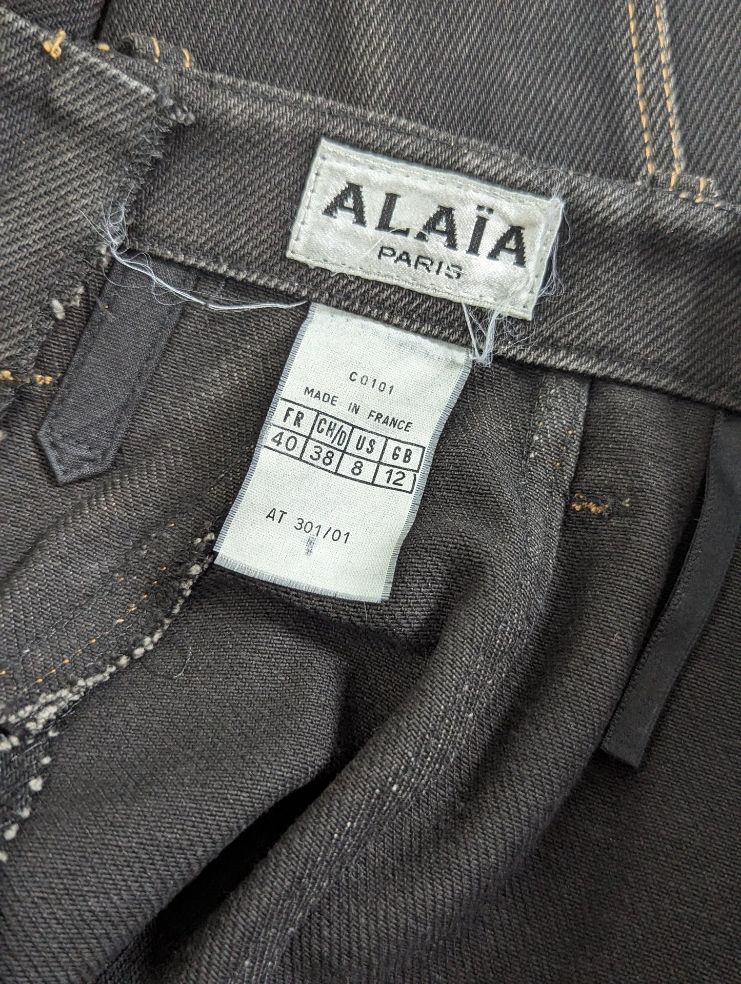 Azzedine Alaïa SS 1997 Denim Skirt at SoirVintage