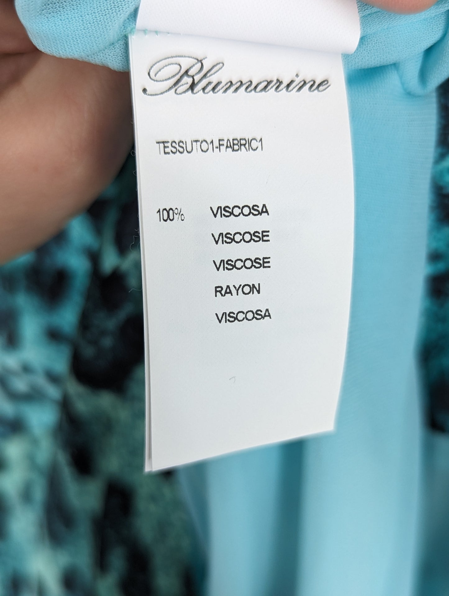 Blumarine F/W 2012 Turqoise Animal Print Dress