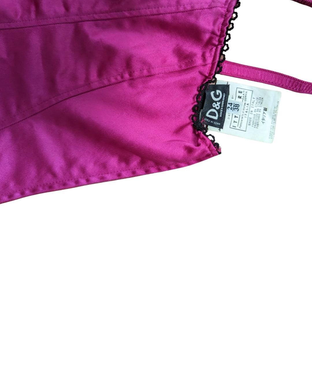 Dolce & Gabbana D&G satin bustier at Soir Vintage