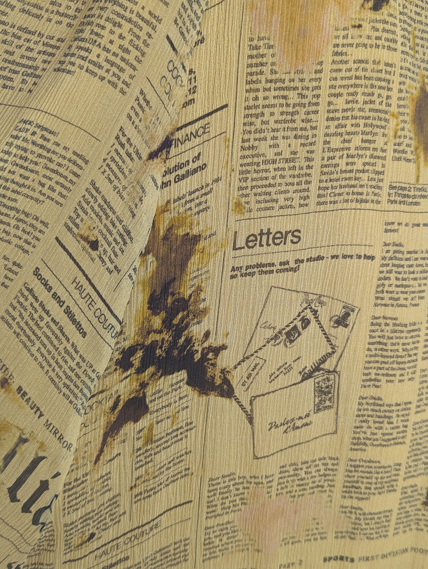 John Galliano Newspaper Silk Mini Dress