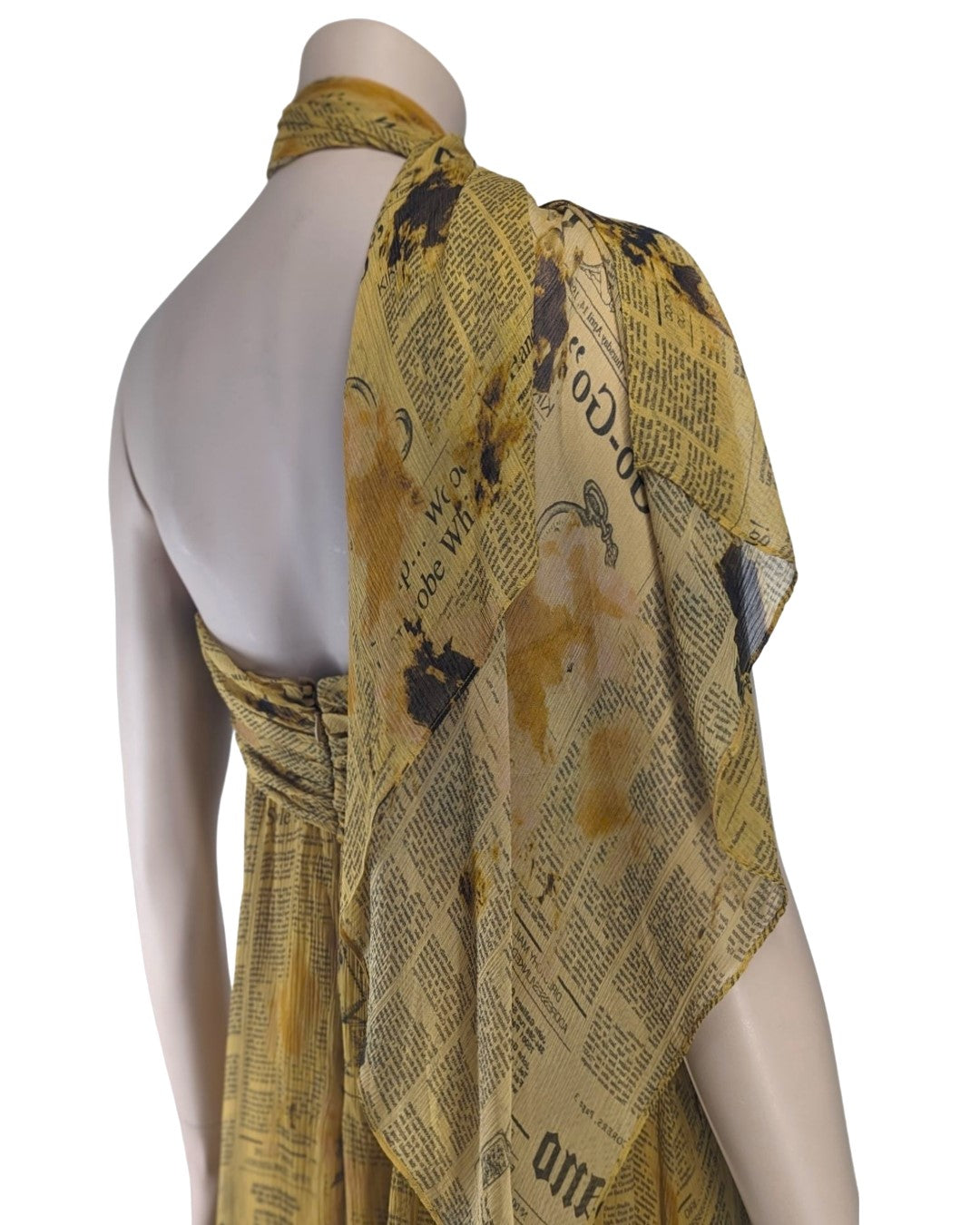 John Galliano Newspaper Silk Mini Dress