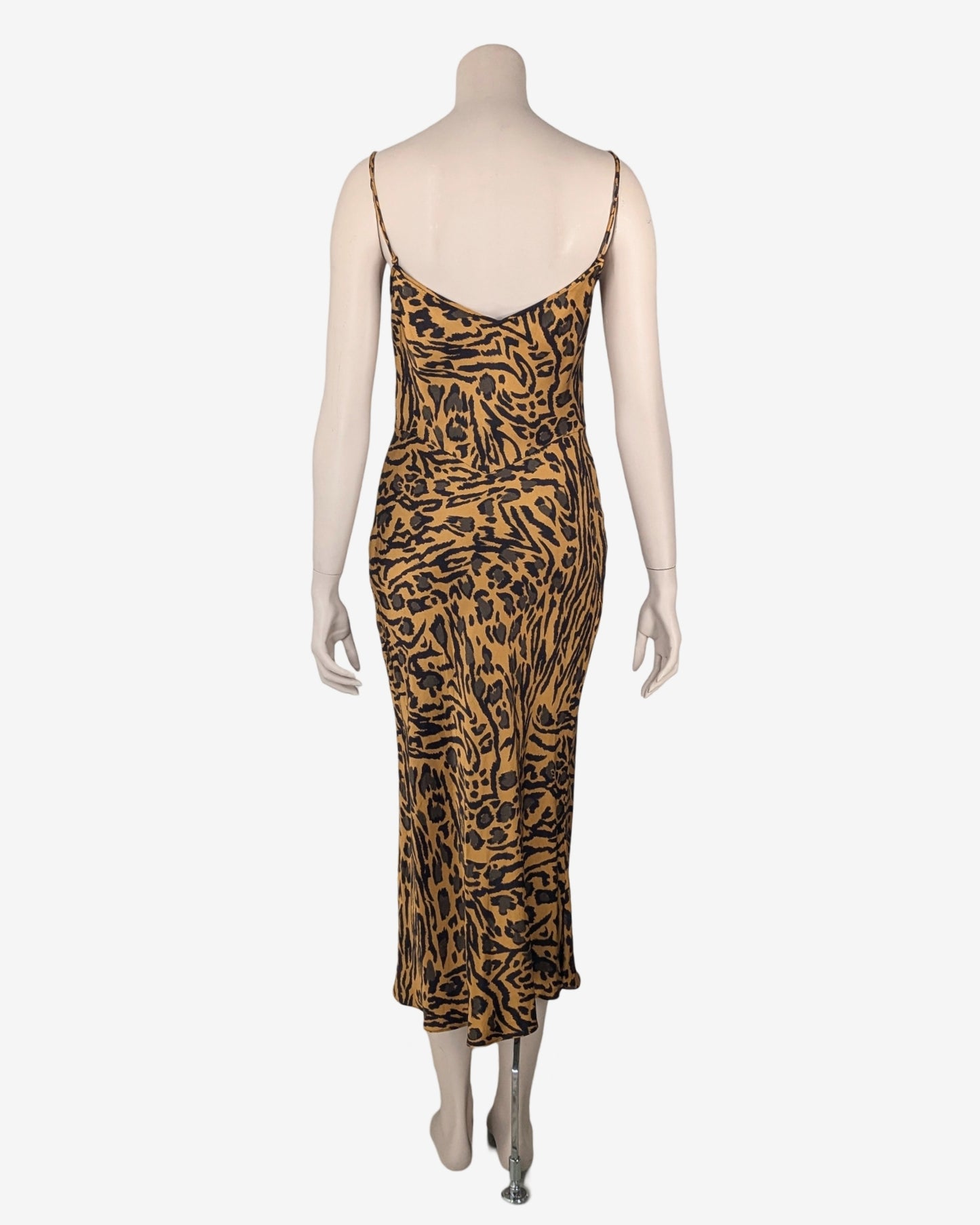 John Galliano S/S 2018 Cheetah Silk Spaghetti Dress