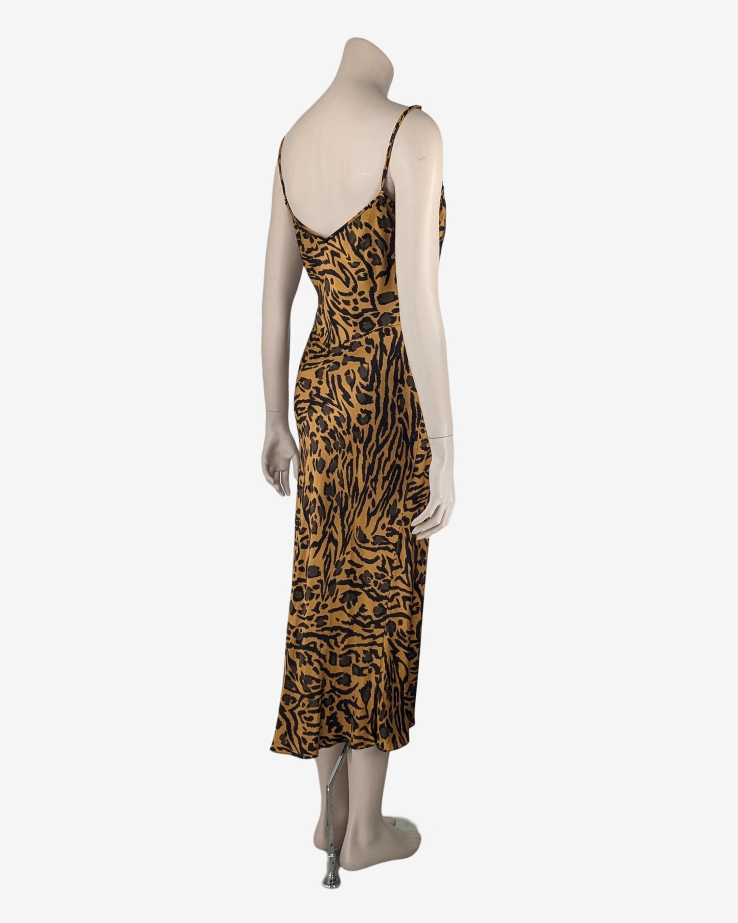 John Galliano S/S 2018 Cheetah Silk Spaghetti Dress