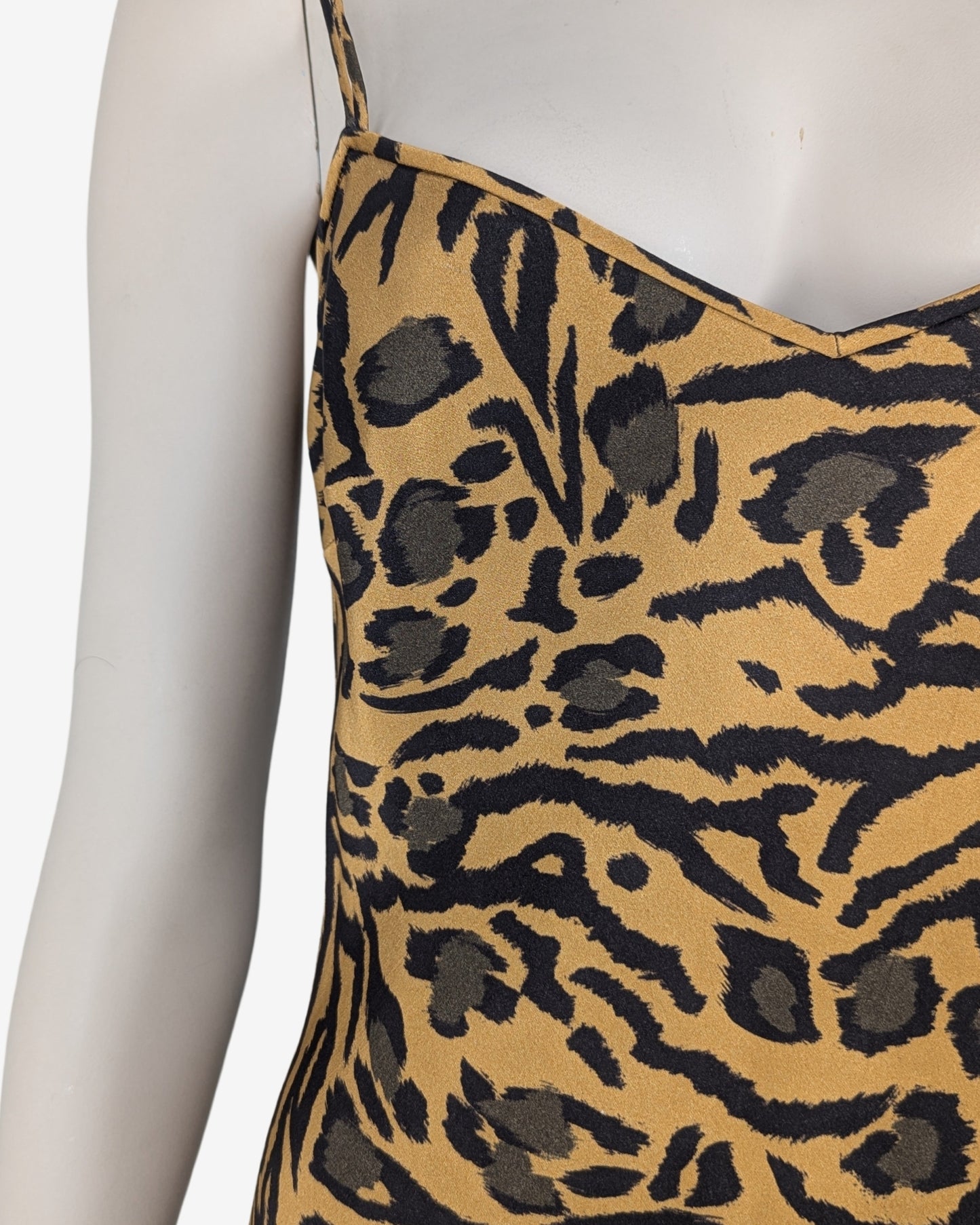 John Galliano S/S 2018 Cheetah Silk Spaghetti Dress