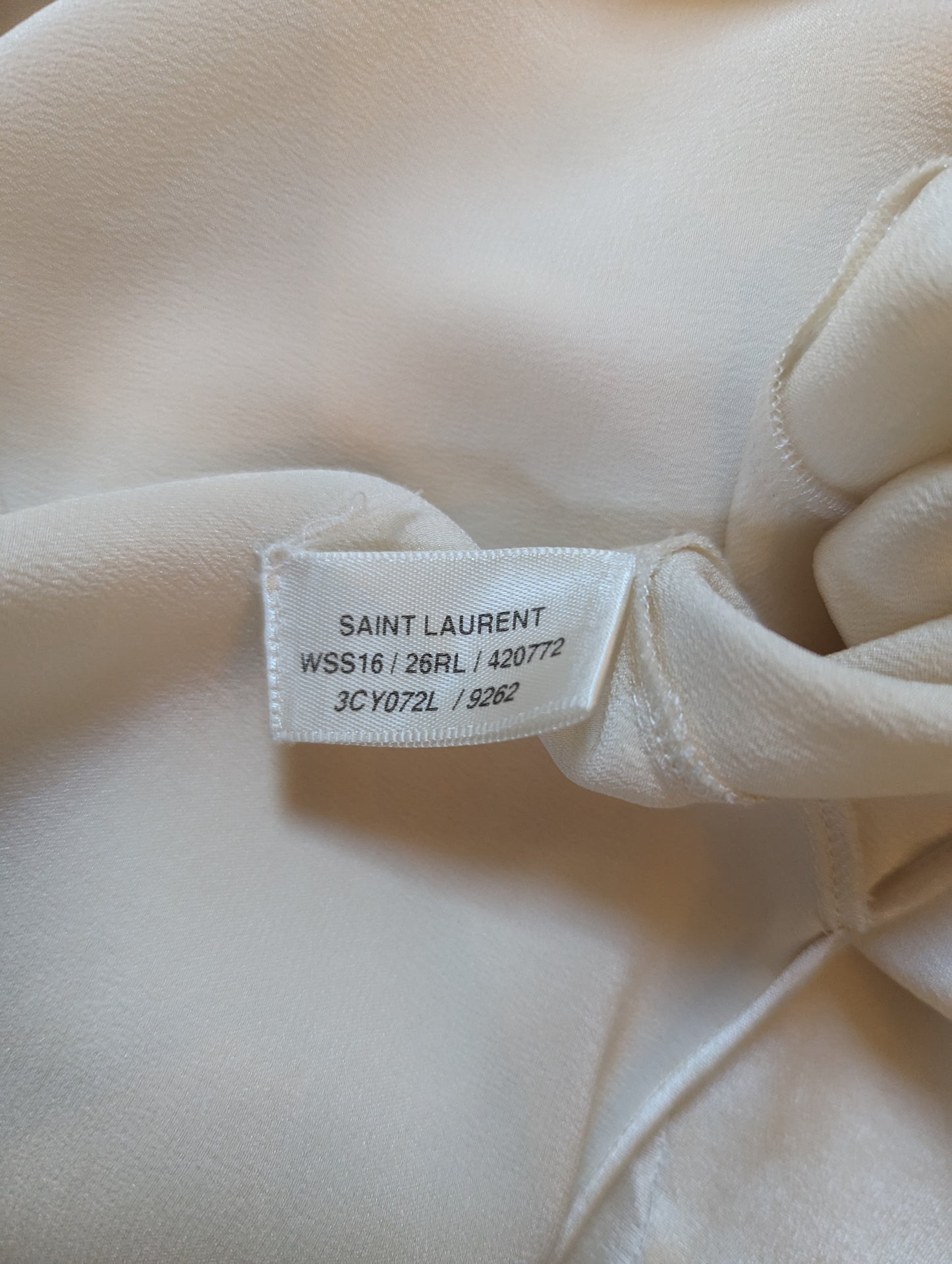 Saint Laurent by Hedi Slimane S/S 2016 Asymmetric Silk Dress