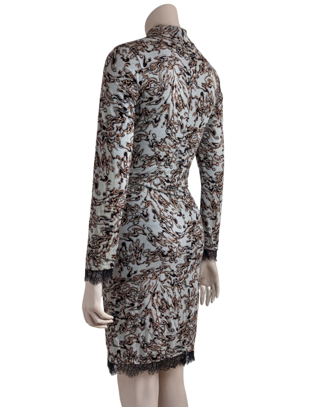 Plein Sud Flame Print and Cut Out Dress