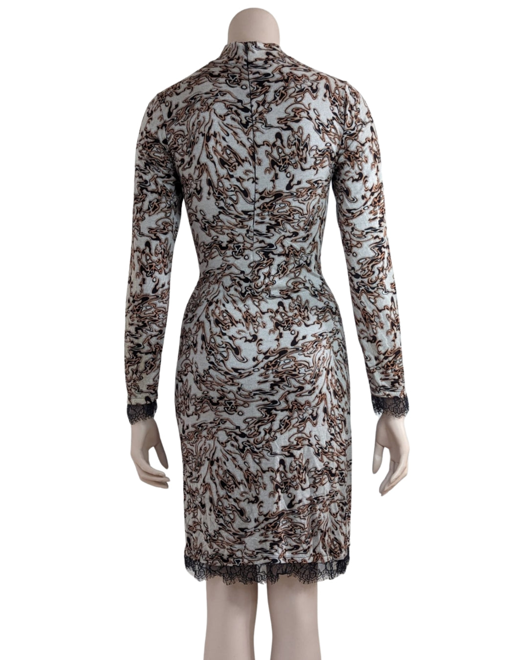 Plein Sud Flame Print and Cut Out Dress