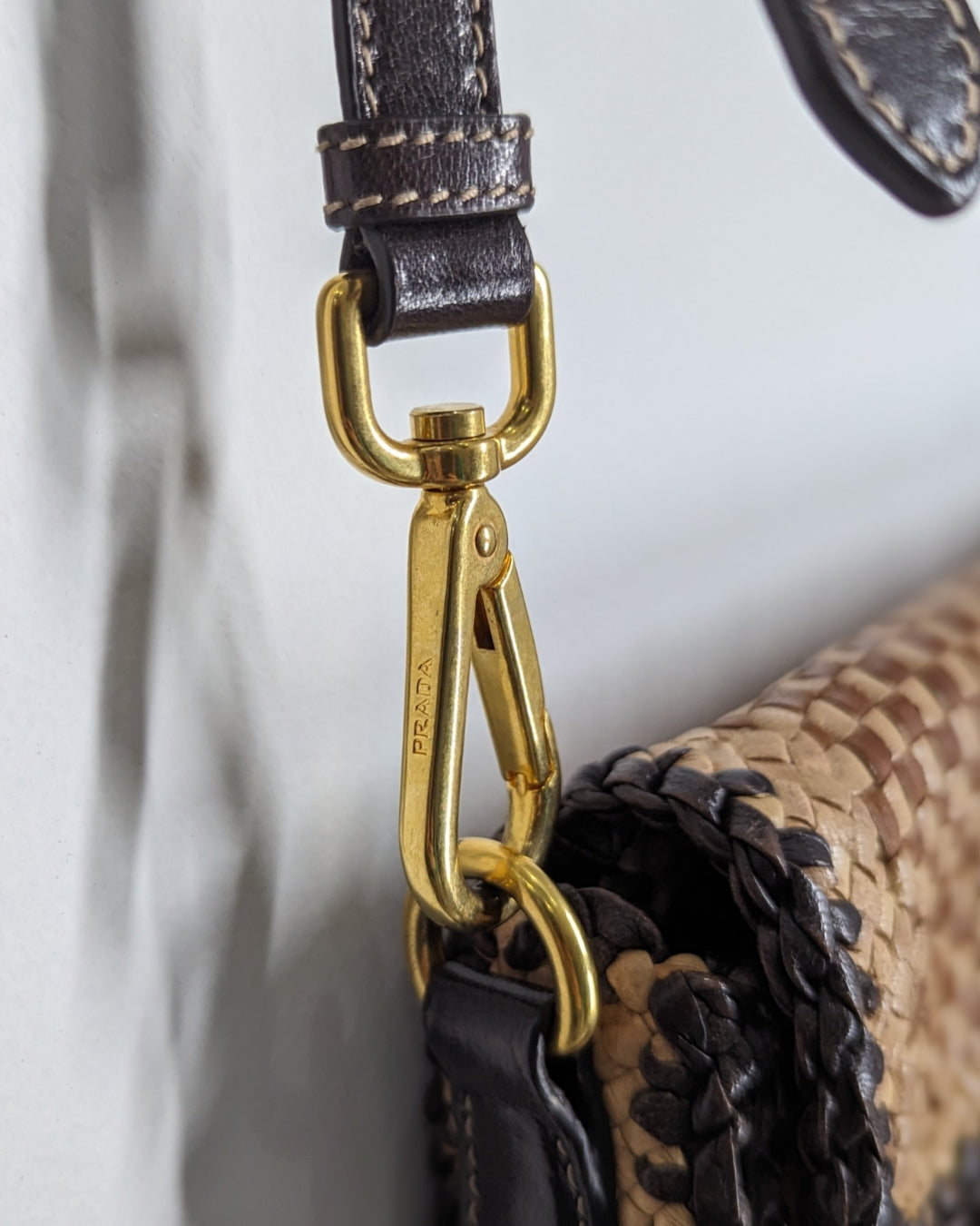 Prada S/S 2011 Madras Cognac Crossbody Bag