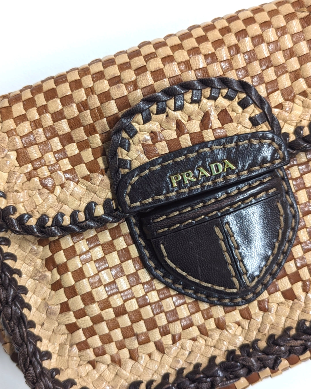 Prada S/S 2011 Madras Cognac Crossbody Bag