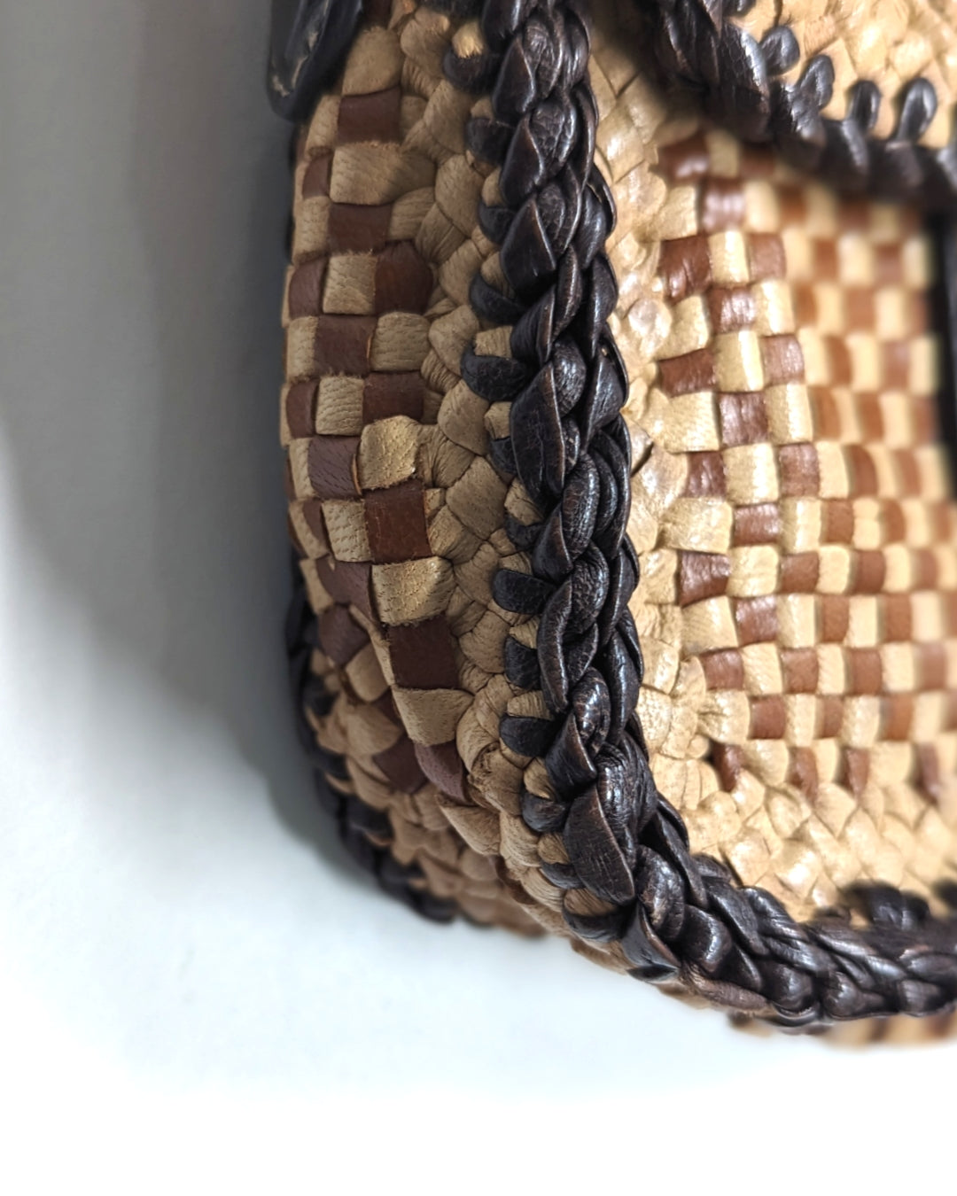 Prada S/S 2011 Madras Cognac Crossbody Bag