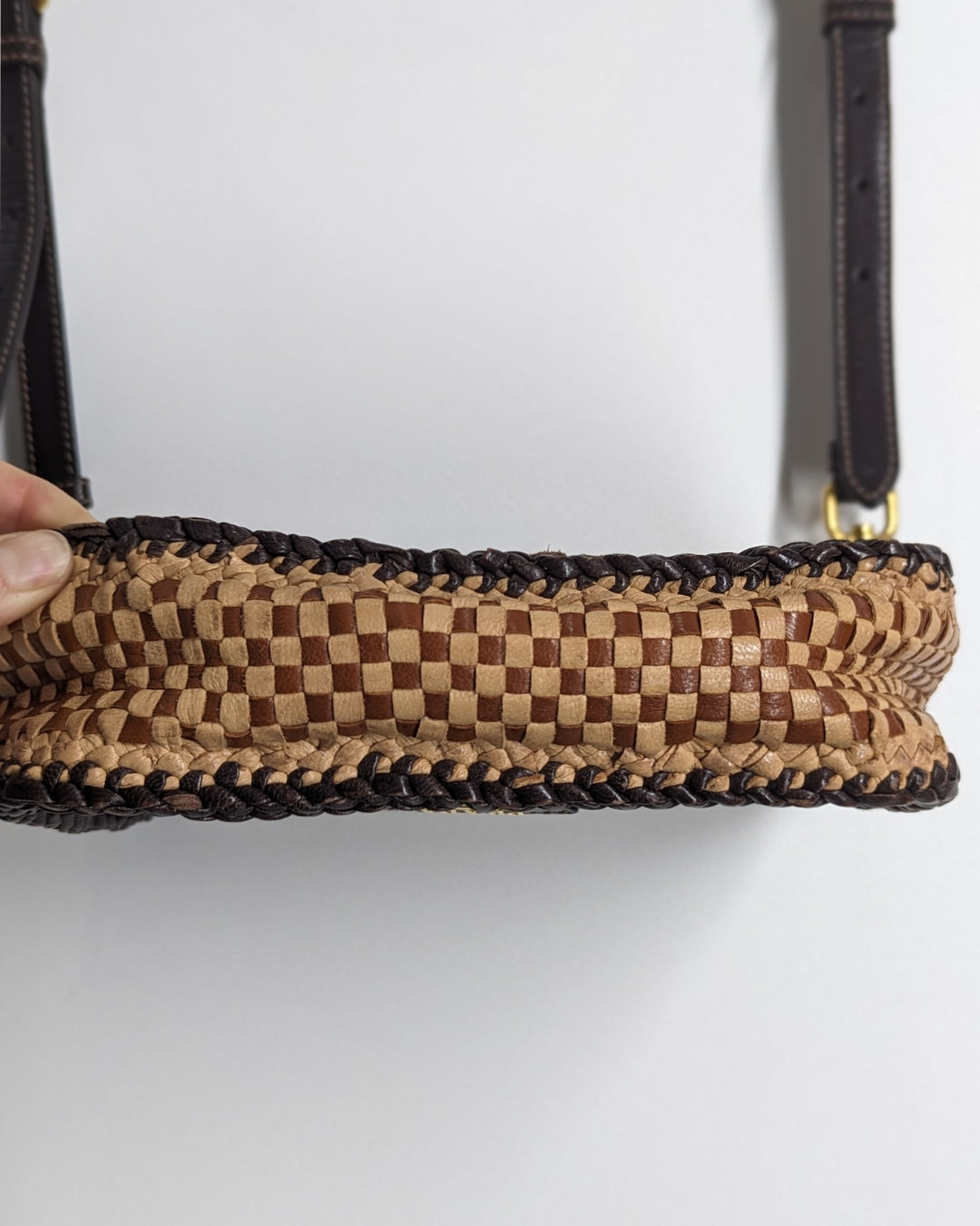 Prada S/S 2011 Madras Cognac Crossbody Bag