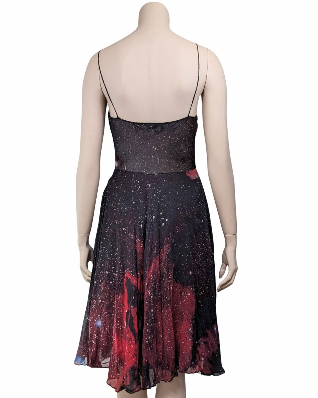 Roberto Cavalli Galaxy Print Silk Midi Dress