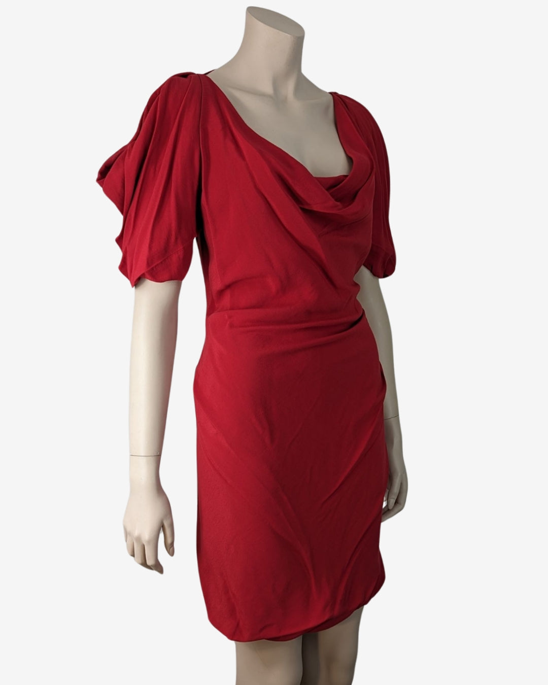 Vivienne Westwood Open Puff Sleeves Cherry Red Dress