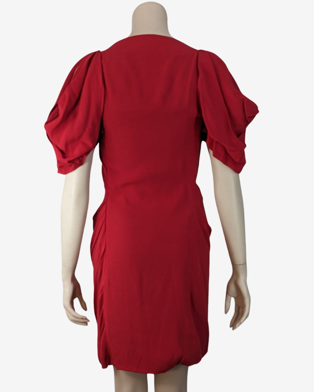 Vivienne Westwood Open Puff Sleeves Cherry Red Dress