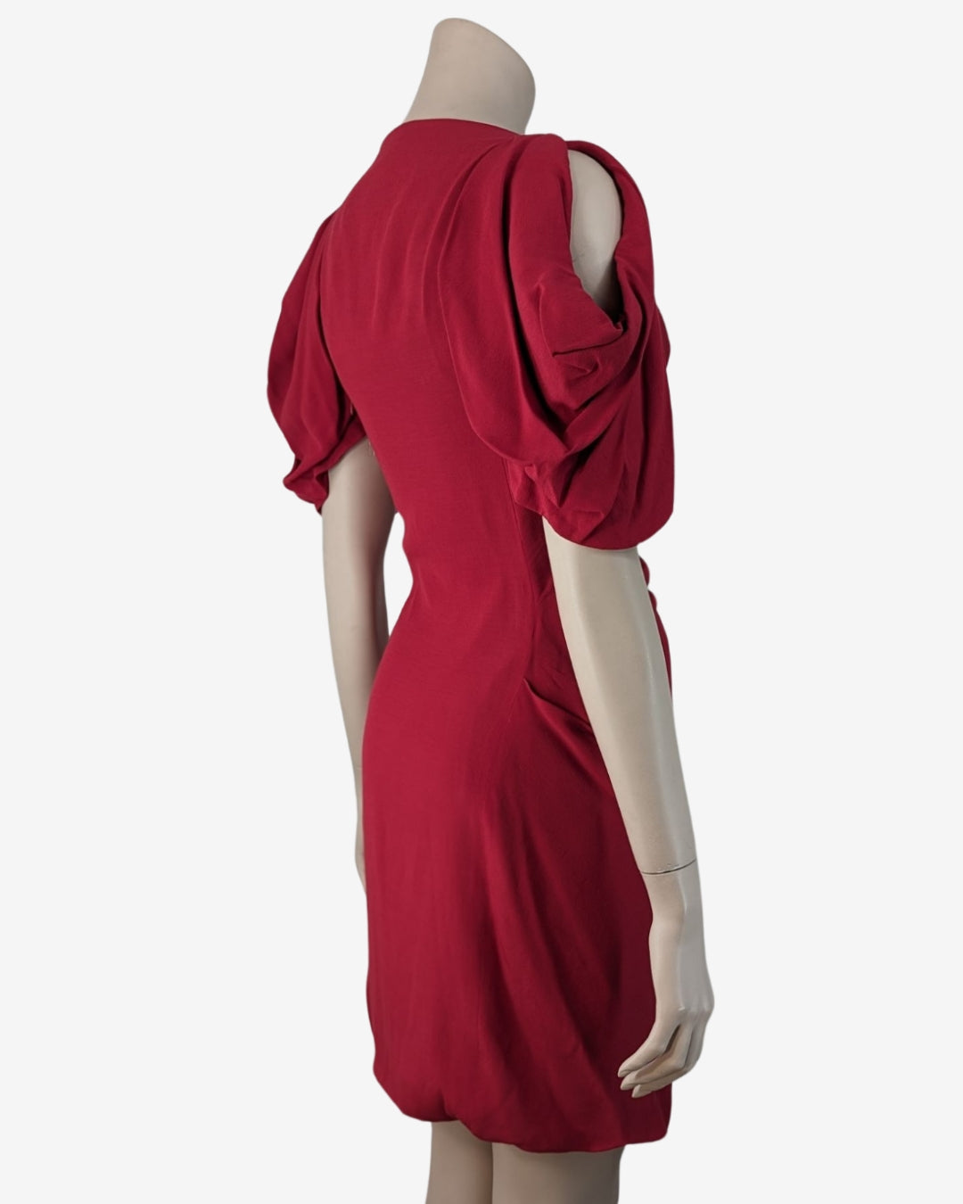 Vivienne Westwood Open Puff Sleeves Cherry Red Dress