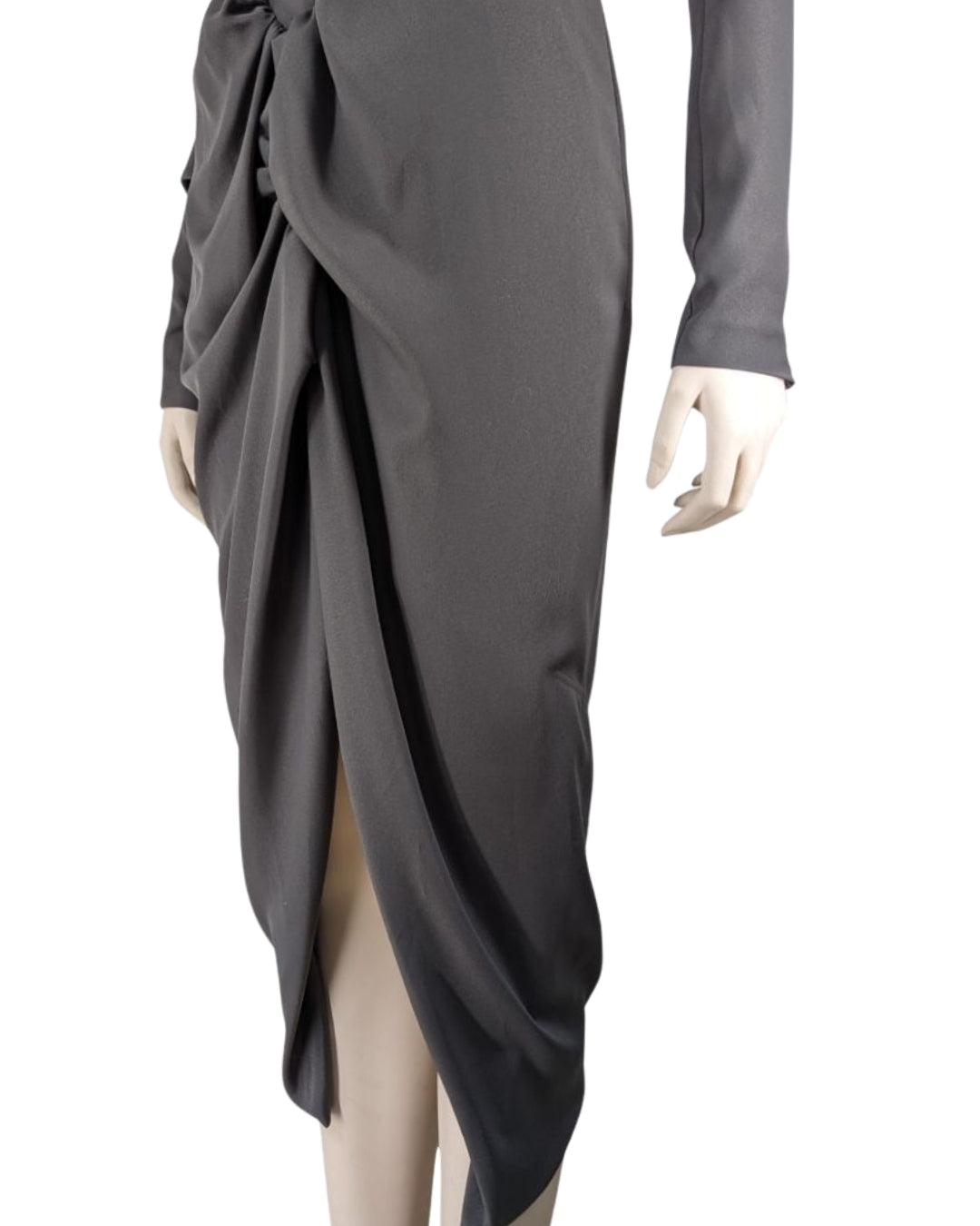 Vivienne Westwood Satin Grey Draped Dress with Corset Design