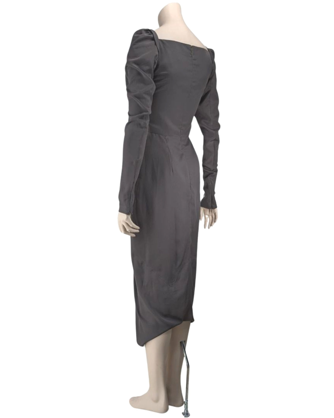 Vivienne Westwood Satin Grey Draped Dress with Corset Design