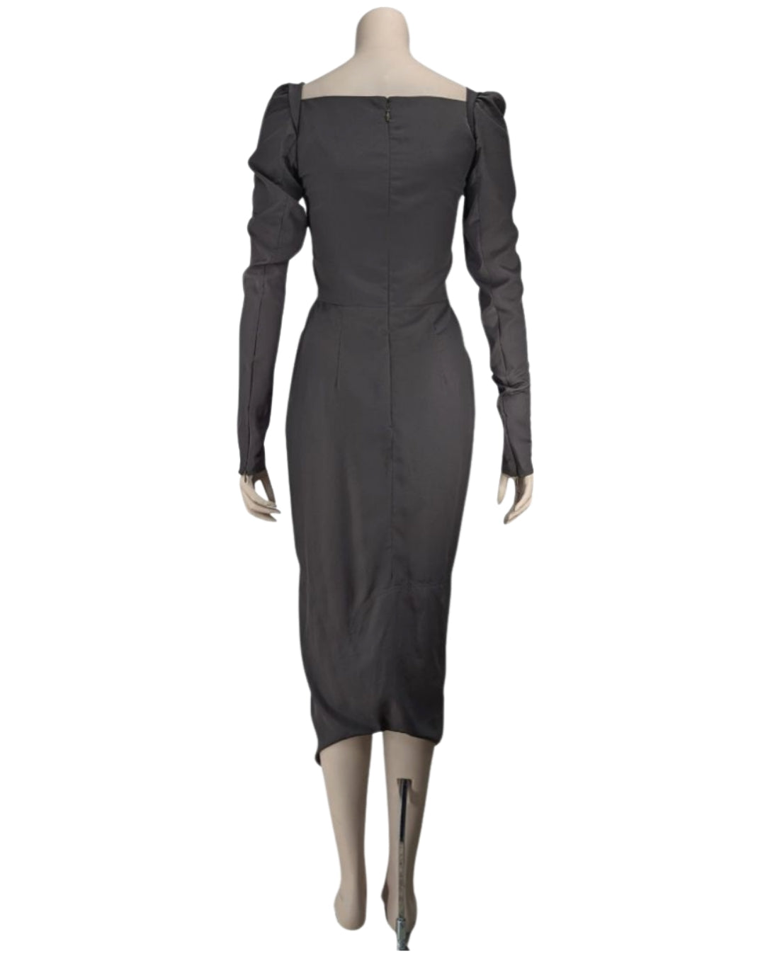 Vivienne Westwood Satin Grey Draped Dress with Corset Design