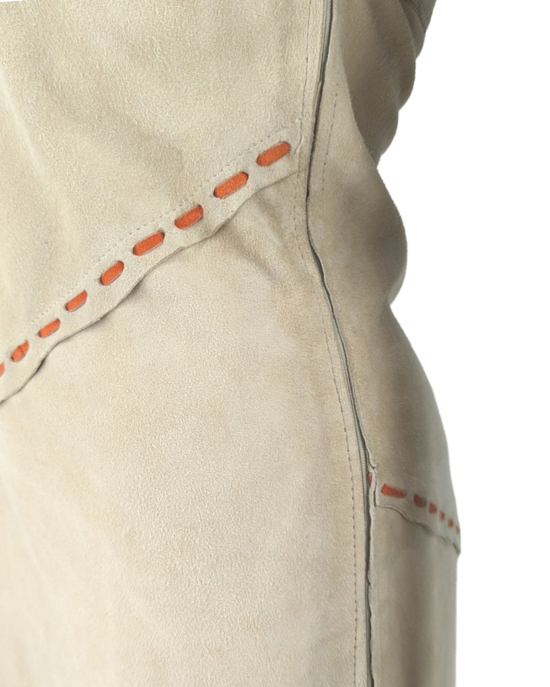 D&G by Dolce and Gabbana Circa 2000s Suede Leather Brown Set Dress and Jacket