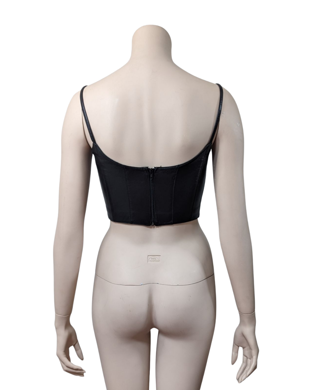 Plein Sud black leather corset at Soirvintage