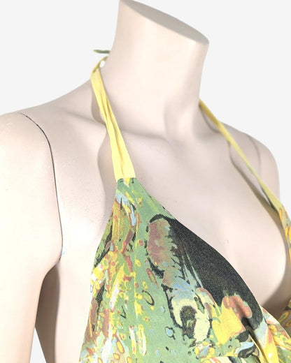 Roberto Cavalli Abstract print Silk Gown