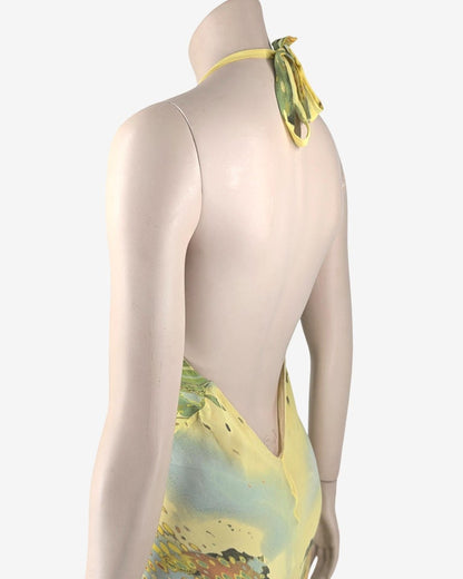 Roberto Cavalli Abstract print Silk Gown