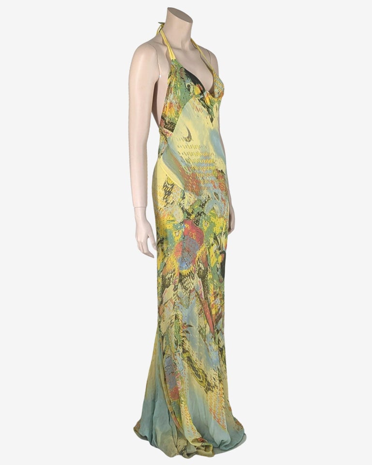 Roberto Cavalli Abstract print Silk Gown