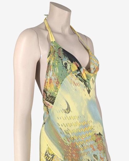 Roberto Cavalli Abstract print Silk Gown