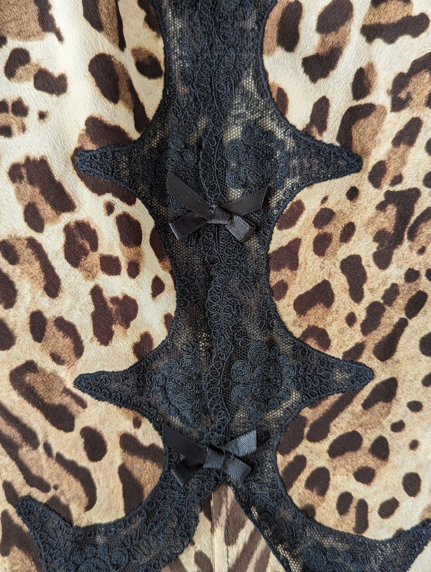 Blumarine Cheetah Silk Dress with Cut-out Black Dress