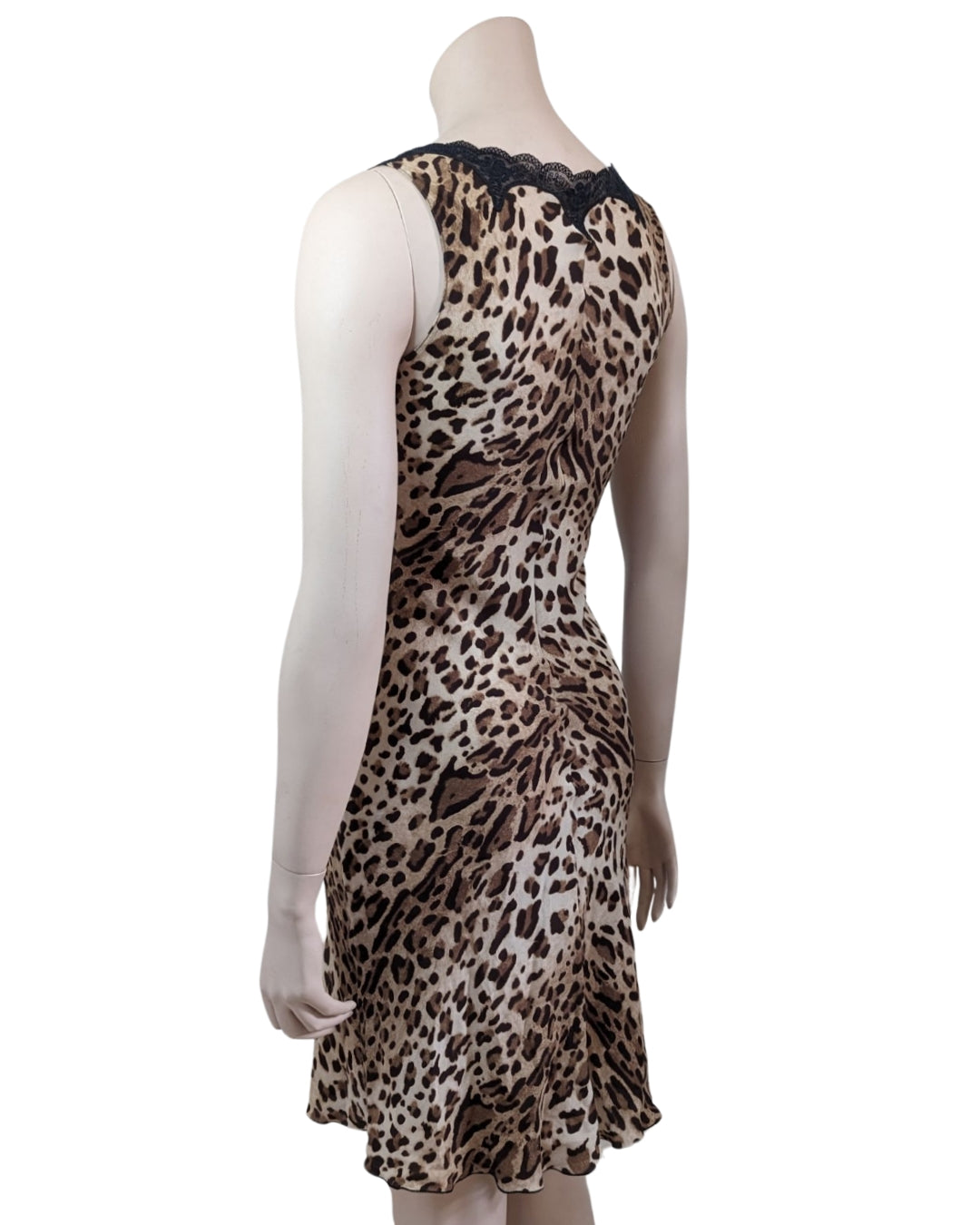Blumarine Cheetah Silk Dress with Cut-out Black Dress