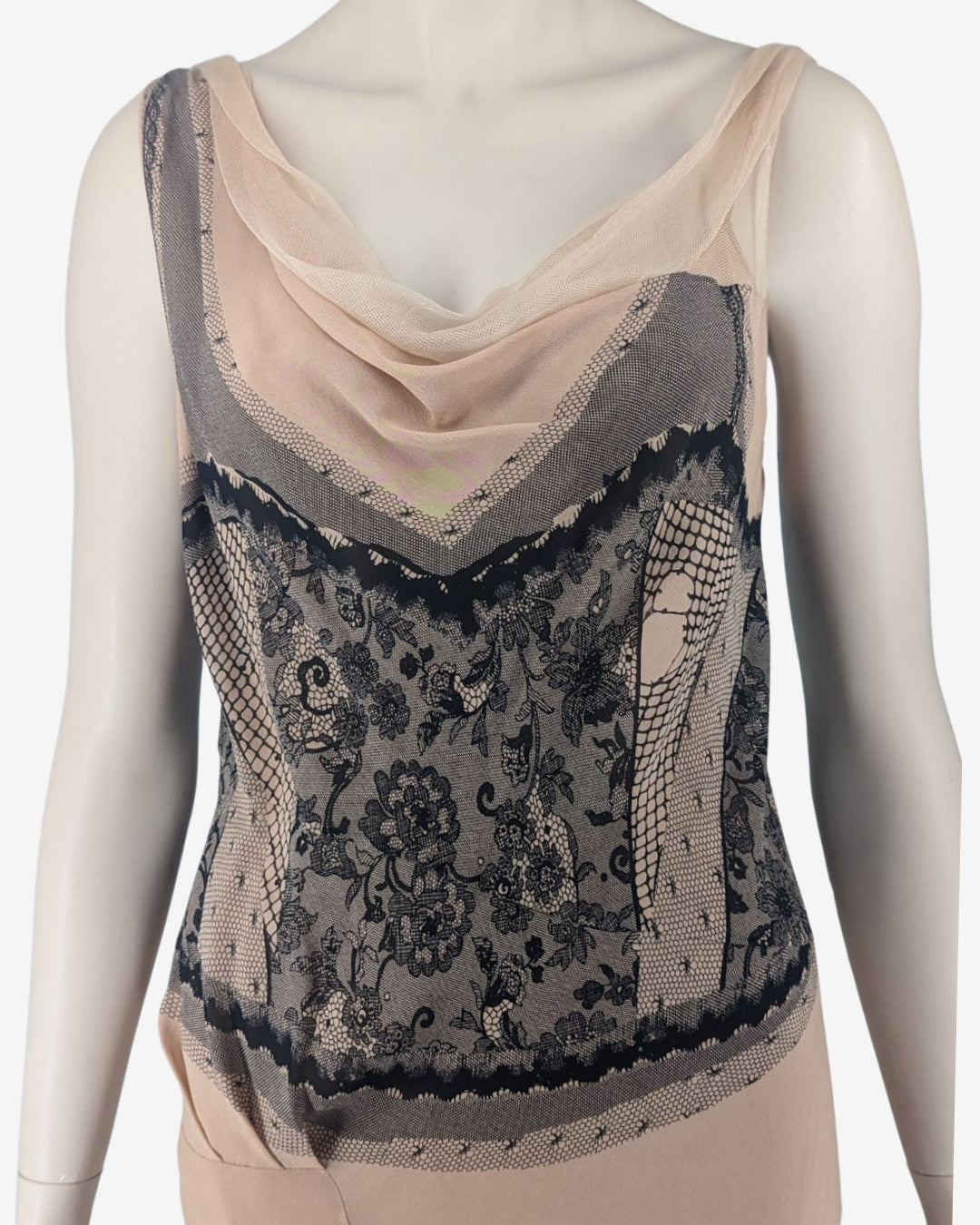 Christian Dior Trompe-l'oeil Print Silk Dress Spring 2006 Runway