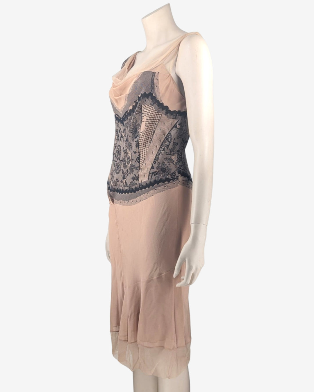 Christian Dior Trompe-l'oeil Print Silk Dress Spring 2006 Runway