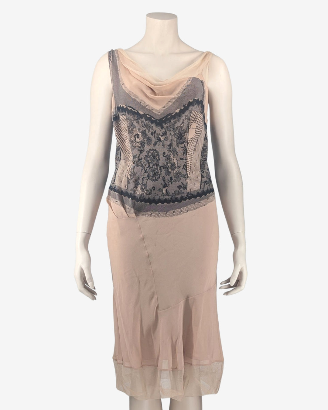Christian Dior Trompe-l'oeil Print Silk Dress Spring 2006 Runway