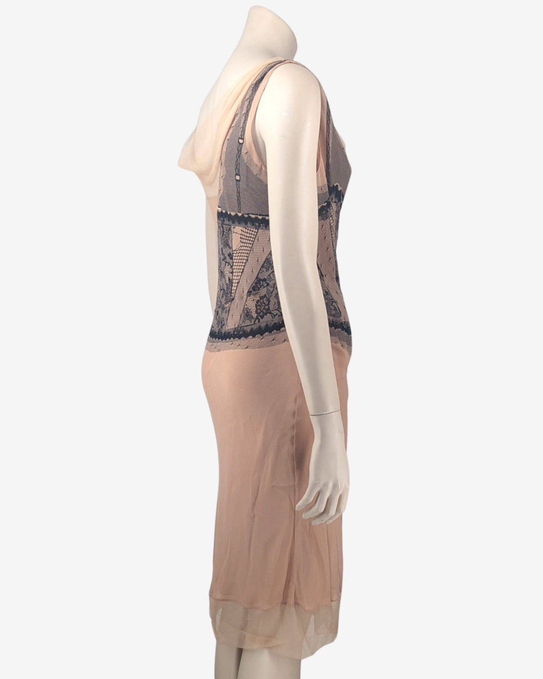 Christian Dior Trompe-l'oeil Print Silk Dress Spring 2006 Runway