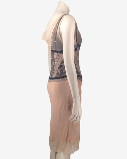 Christian Dior Trompe-l'oeil Print Silk Dress Spring 2006 Runway