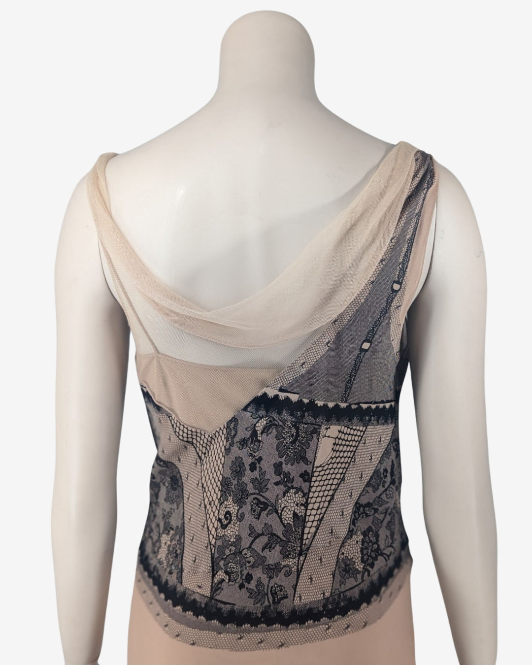 Christian Dior Trompe-l'oeil Print Silk Dress Spring 2006 Runway