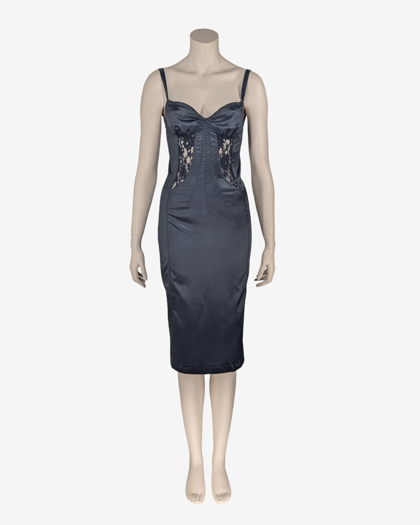 D&G by Dolce & Gabbana Fall Winter 2003 Laces Insert Midi Dress