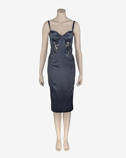 D&G by Dolce & Gabbana Fall Winter 2003 Laces Insert Midi Dress