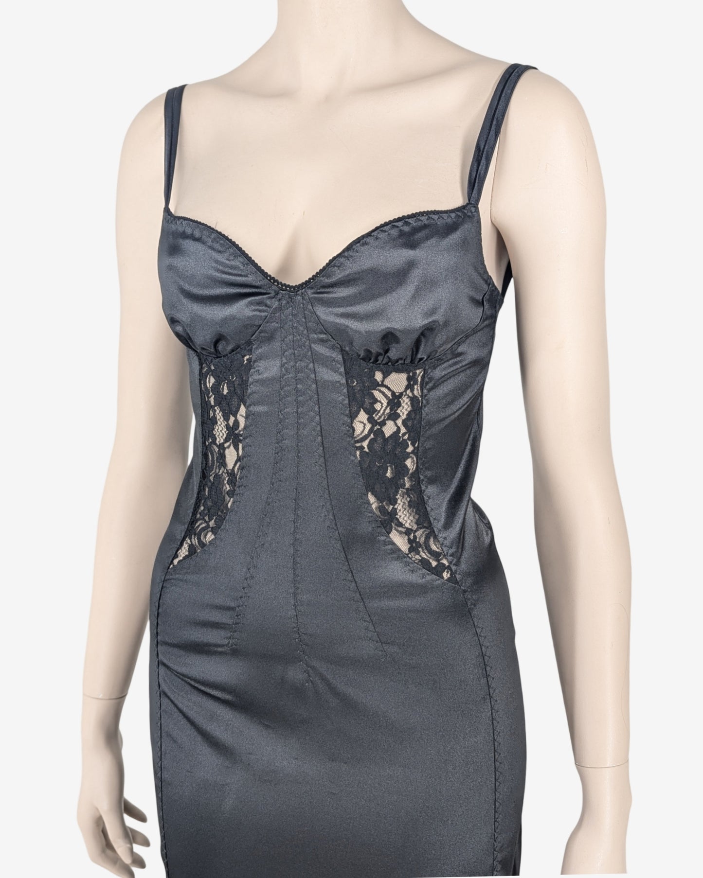 D&G by Dolce & Gabbana Fall Winter 2003 Laces Insert Midi Dress