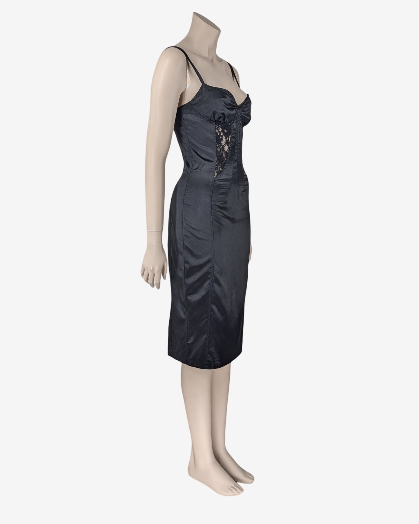 D&G by Dolce & Gabbana Fall Winter 2003 Laces Insert Midi Dress