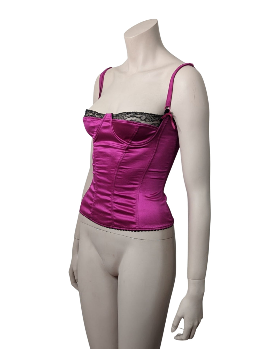 Dolce & Gabbana D&G satin bustier at Soir VintageD&G by Dolce & Gabbana Satin Pink Bustier at SoirVintage