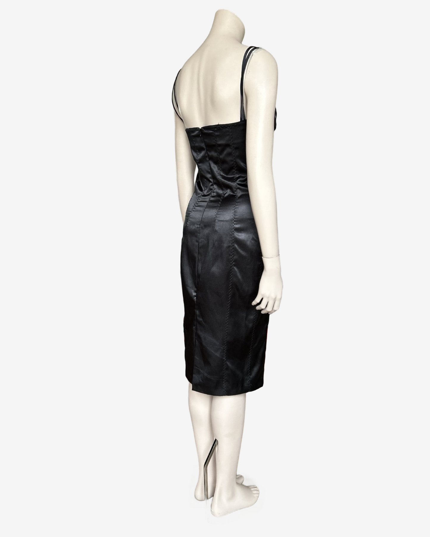 D&G FW2003 satin laces insert midi length