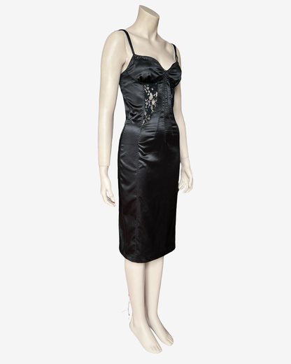 D&G FW2003 satin laces insert midi length