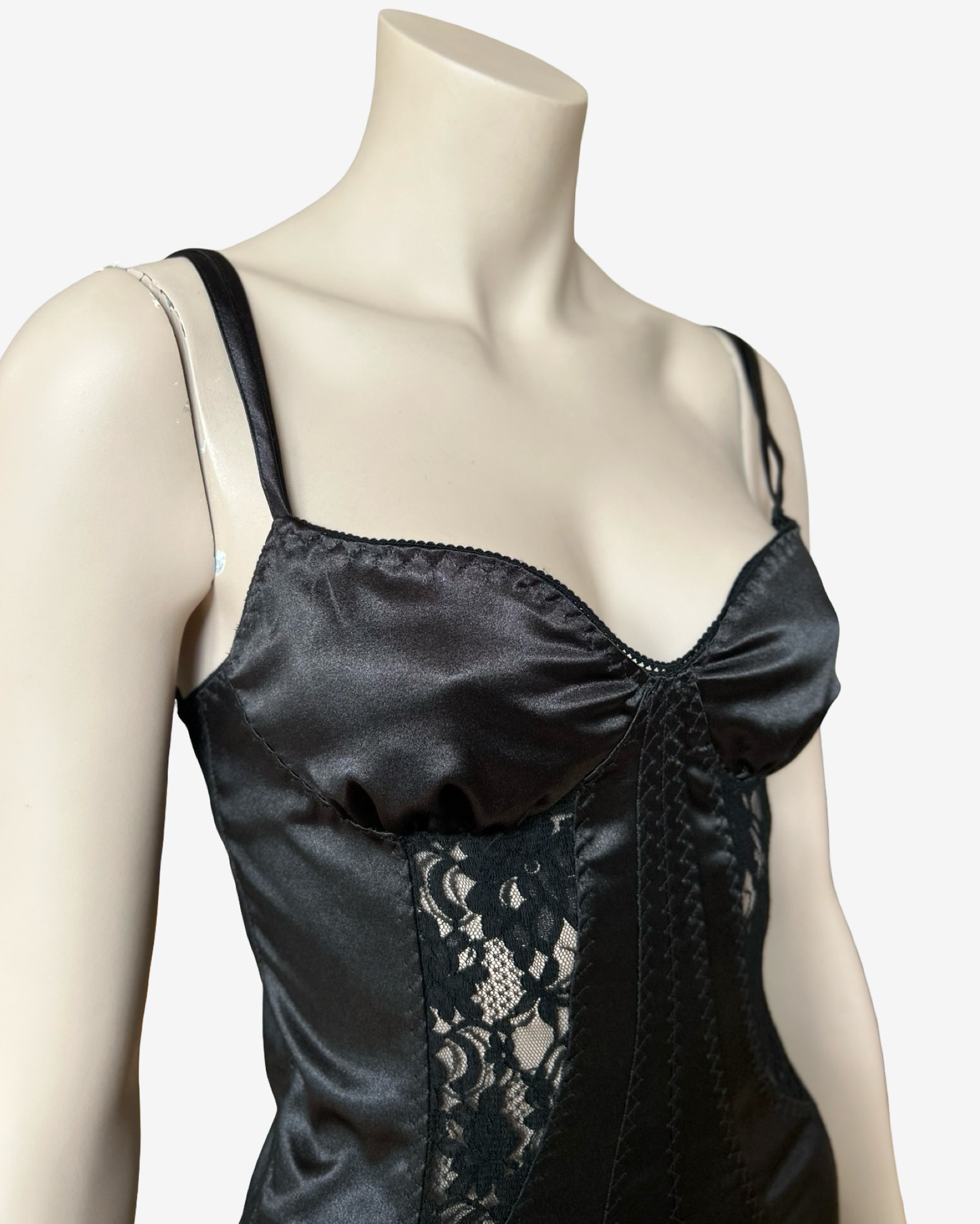 D&G FW2003 satin laces insert midi length