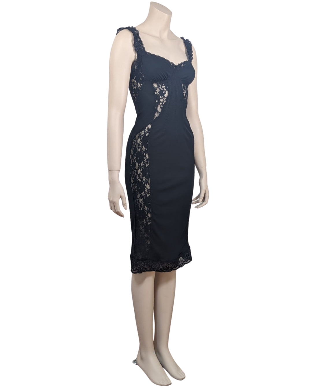 D&G by Dolce&Gabbana Fall Winter 2003 Laces Insert Midi Dress