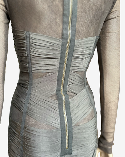 Dolce Gabbana SS2007 Runway Corset Grey Dress