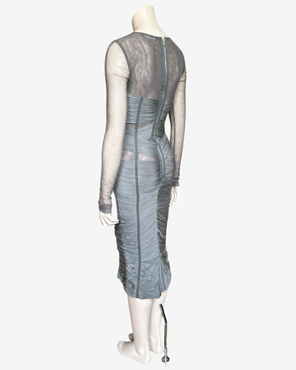 Dolce Gabbana SS2007 Runway Corset Grey Dress