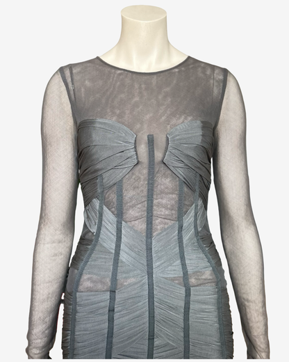 Dolce Gabbana SS2007 Runway Corset Grey Dress