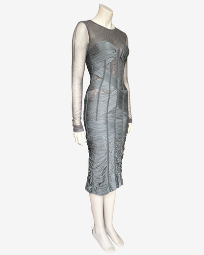 Dolce Gabbana SS2007 Runway Corset Grey Dress