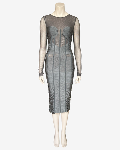 Dolce Gabbana SS2007 Runway Corset Grey Dress